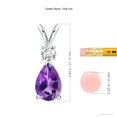 thumbnail image 6 of ANGARA Natural 2.6 ct Amethyst Teardrop Pendant with Diamond in 925 Sterling Silver for Women (Size-12x8mm) | February Birthstone, Anniversary, Jewelry Gift for Women | Natural Amethyst Necklace, 6 of 11