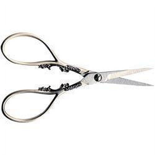 Heirloom Embroidery Scissors 4"-pewter Teardrop Handle