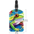 thumbnail image 6 of Square 2Pack PU Leather Frog Cruise Luggage Tag with Privacy Cover and Name ID Tag for Travel Handbags Backpacks Luggage Tags, 6 of 6