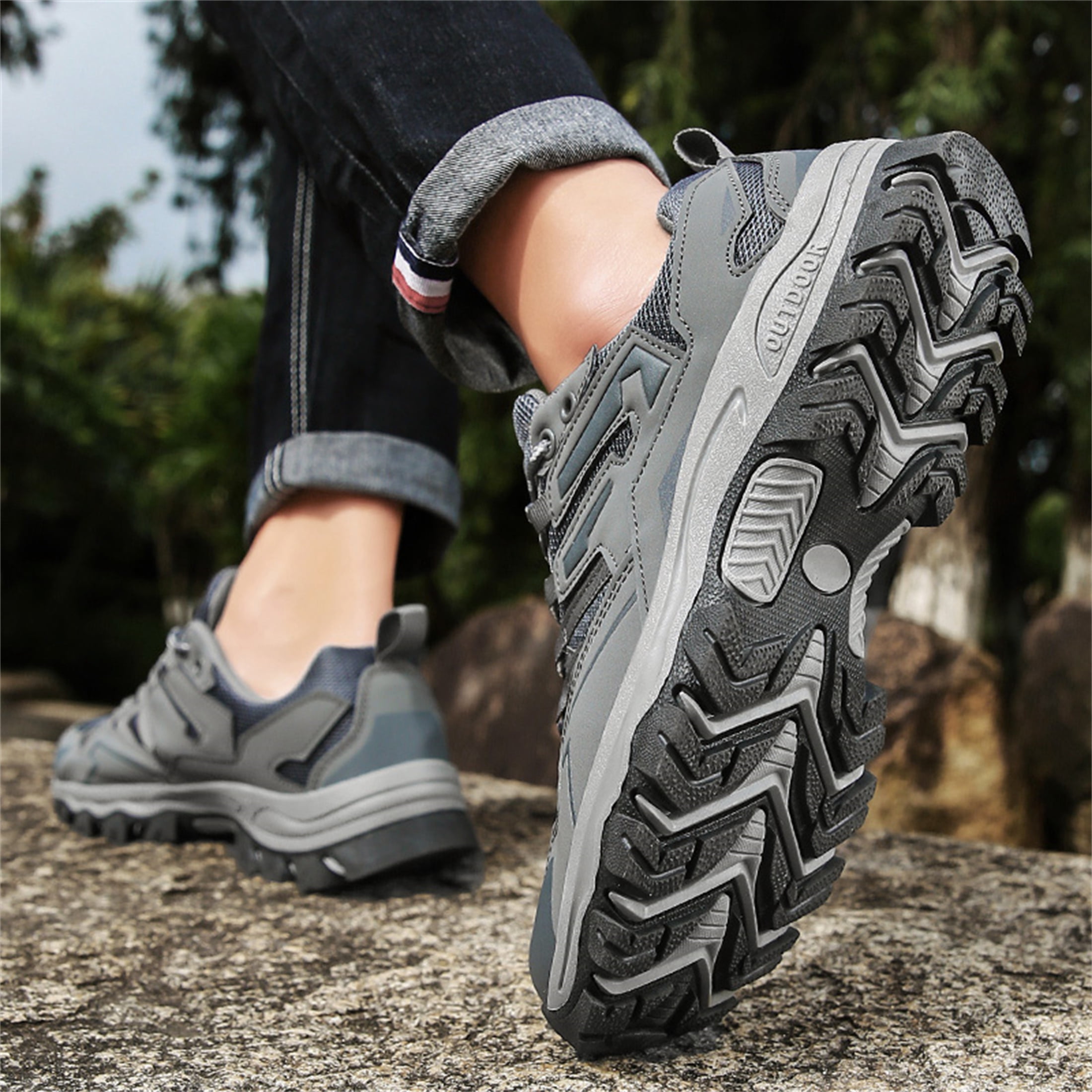 LASUDRAA Hiking Shoes for Women & Men Comfortable Breathable Anti-Slip Athletic Shoes Outdoor Walking Sneakers