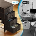 thumbnail image 5 of 48 inch Computer Desk with 4 Fabric Drawers — Home Office Desks with Storage, Writing Desk with Side Hook, Desk Study/Work Table for Bedroom and Small Space, Black, 5 of 8