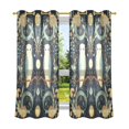 thumbnail image 6 of Yayeee Window Curtains Light Filtering 63"x42" Grommet Panel Pair Home Living Room Decor, Mystical Owls Pattern, 6 of 7