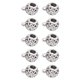 thumbnail image 1 of 10 Uds. Cuentas para trenzado de pelo, aleación hueca, agujeros grandes, rastas para Barba, pulsera DIY, collar, anillos de plata, 1 of 8