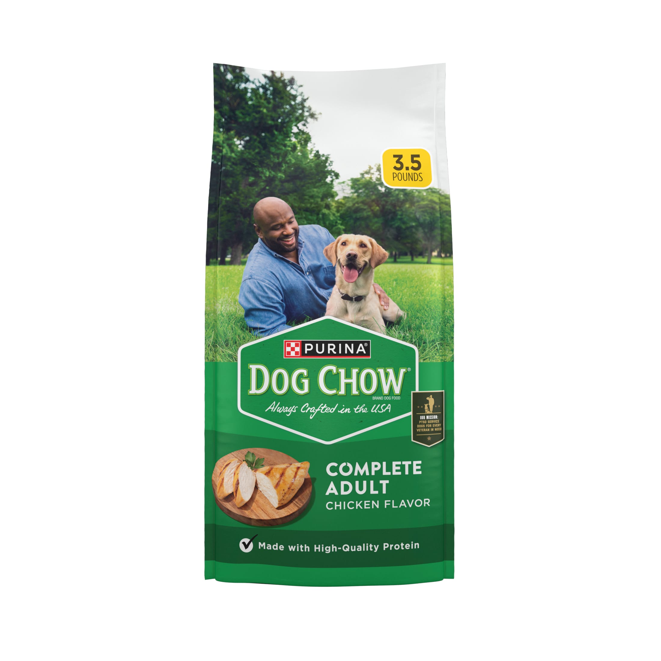 Purina Dog Chow Chicken Flavor Dry Dog Food Complete Adult, 3.5 lb.