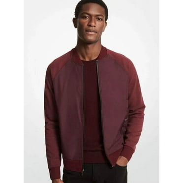 Michael Kors Men's Two-Tone Cotton Blend Varsity Jacket in Cordovan-Medium