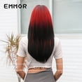 thumbnail image 4 of Cos Wig Cross-Border Women's Bangs Black Gradient Red Long Hair Slightly Curly Natural Layered Synthetic Wig, 4 of 5