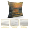 thumbnail image 4 of Orinice Sunset Water Trees Graphic Decorative Throw Pillow Cover Square - Durable Cotton Linen Fabric - Indoor Outdoor Home Couch Living Room Bed Sofa Decor - 1PC 12x12in, 4 of 5