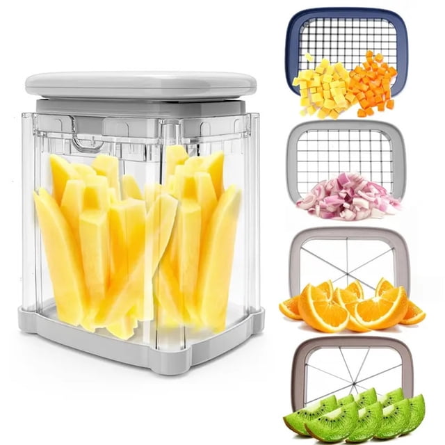 Vegetable Chopper: Veggie Dicer Fruit Slicer, Potato French Fry Cutter, Wedge Cutter, Onion Chopper, Safe to Use, Easy to Clean & Store(Only box)