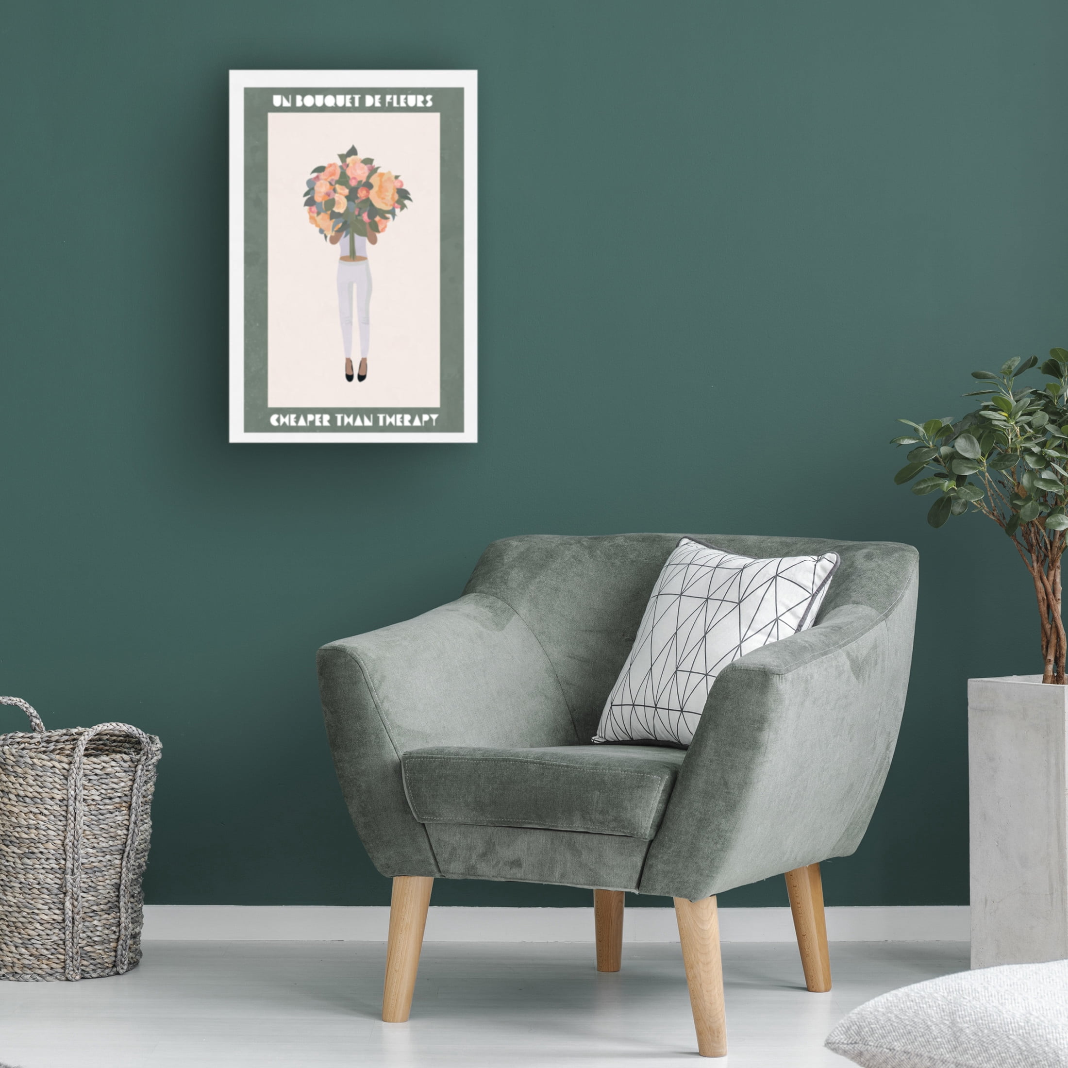 Trademark Fine Art Sarah Manovski Flowers girl therapy Canvas Wall Art