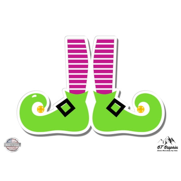 Elf Feet - 3" Vinyl Sticker - For Car Laptop I-Pad Phone Helmet Hard Hat - Waterproof Decal