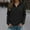 Black, variant on Womens Half Zip Oversized Hoodies Casual Long Sleeve Solid Color Hooded Sweatshirts 2025 Fall Winter Pullover with Pocket