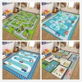 thumbnail image 2 of Alfombra de juego de rompecabezas de tráfico de calle para decoración de dormitorio de niños, alfombra educativa para guardería, sala de estar, baño, 2 of 5