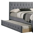 thumbnail image 2 of Nek Wood Twin Size Upholstered Bed with Trundle Tufted Gray Burlap, 2 of 5