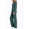 thumbnail image 4 of UVN Outfit Sets for Women Two Piece Sets Winter Casual Long Sleeve Tops and Long Pants Lounge Sets Ribbed Knit Pajama Sets with Pockets, 4 of 11