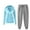 Blue1, variant on Casual Tracksuit Set for Women Zipper Up Hoodies and Jogger Pants Set 2 Piece Sport Outfits Solid Color Set