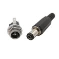 thumbnail image 4 of 10 Pairs 2.5mm X 5.5mm DC Male Jack Plug Female Socket Panel Mount Connector Diy, 4 of 7