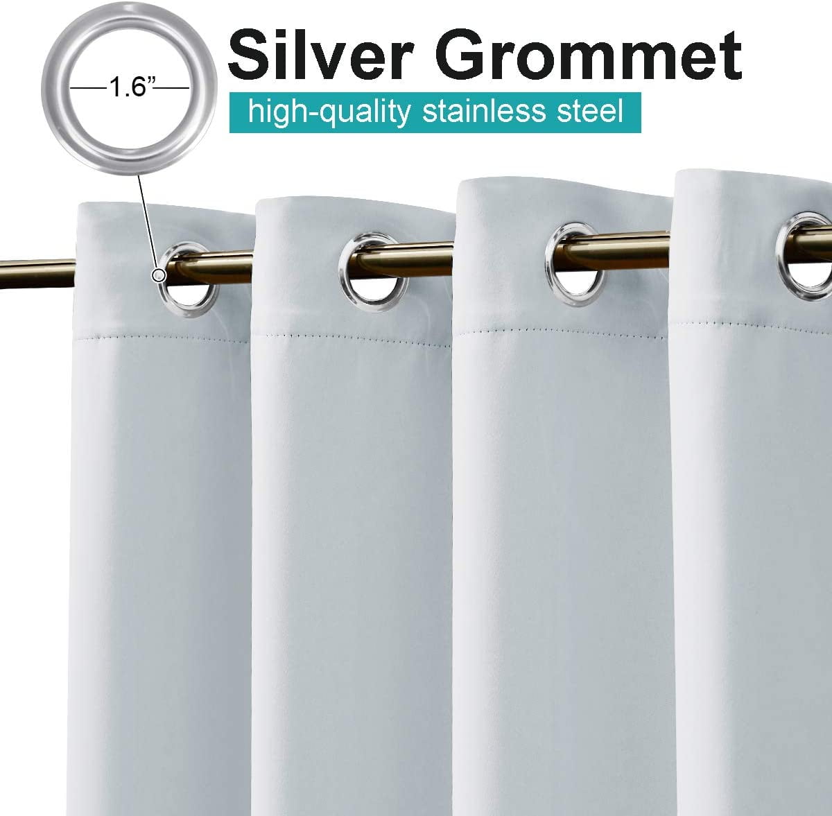 Lapalife Outdoor Curtains for Patio Waterproof Grommet Anti-Tickling Patio Curtains Light Blocking Privacy for Porch, Pergola, 52"x 84", White, 1 Panel