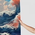 thumbnail image 3 of Orinice Japanese Ocean Shower Curtain Nautical Blue Sea Wave Beach Theme Small Window Curtain Bathroom Decor Set with Hooks Waterproof Washable  60x72, 3 of 7
