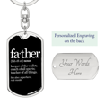 thumbnail image 2 of Father Definition Swivel Keychain Dog Tag Stainless Steel or 18k Gold, 2 of 10