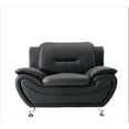 thumbnail image 3 of Uspridefurniture Sanuel  3Pcs Faux Leather Living Room Sets, Chair Loveseat Sofa,Black, 3 of 5