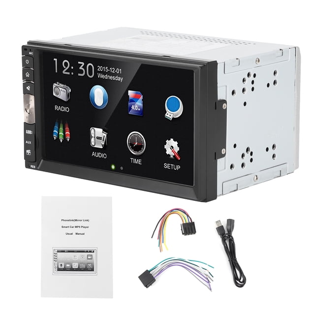 Reproductor MP5 para coche HD de 7 pulgadas, radio FM, multimedia, pantalla táctil digital 2DIN, USB/tarjeta de memoria/Bluetooth