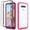 Pink, variant on LG Harmony 4 Phone Case, LG Premier Pro Plus Case, Transparent Drop Proof Cover with [Temerped Glass Screen Protector](Pink)