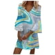 thumbnail image 1 of Vestido de Verano Para Mujer Vestido Informal Con Cuello en V Estampado Mini Vestido Con Manga 3/4 Odeerbi ODB115139, 1 of 8