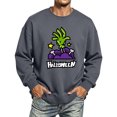 thumbnail image 4 of Halloween Sweatshirt for Men Pumpkin Ghost Graphic Casual Long Sleeve Spooky Pullover Sweatshirts New Trendy Comfort T Shirts Dark Gray M, 4 of 5