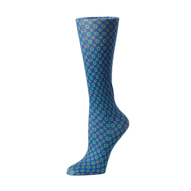 Cutieful Chaussettes de Compression Hauteur Genou 8-15 mmHg, Pointure Géométrique, Pointure Femme 5-11