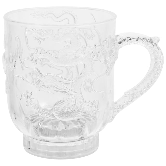 Taza de inducción acrílica con luces LED intermitentes, colorida, sensible al cambio de color, para agua, leche, té, café y bebidas, con diseño de dragón (285 ml)