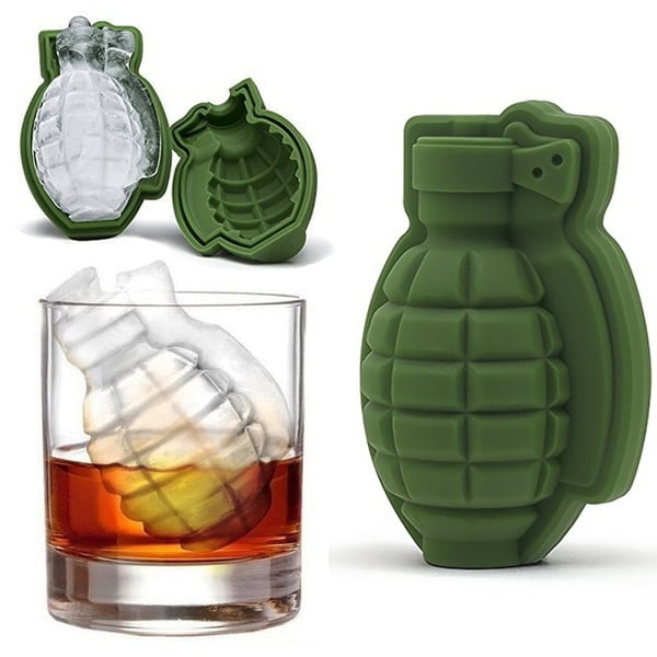 Newly Grenade Shape Silicone Ice Tray Mold Frozen Maker Ice Cube Tray Bar Mould 
