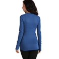thumbnail image 3 of J. METHOD Women's Snap Button Cardigan Long Sleeve Knit Ribbed Sweater NEWJ181 Blue Mist M, 3 of 5