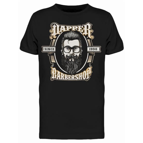 Dapper Barbershop, Since 1990 T-Shirt Men -Image by Shutterstock, Male Medium