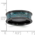 thumbnail image 5 of Edward Mirell Black Ti Teal Anodized with Laser Pattern 8mm Concave Band, 5 of 5