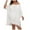 White, variant on Luxalzxs Plus Size Swimsuit Coverups for Women 3/4 Sleeve Fringe Trim Swimwear Cover Ups Cool Pullover Bathing Suit Cover Up Beach Dress