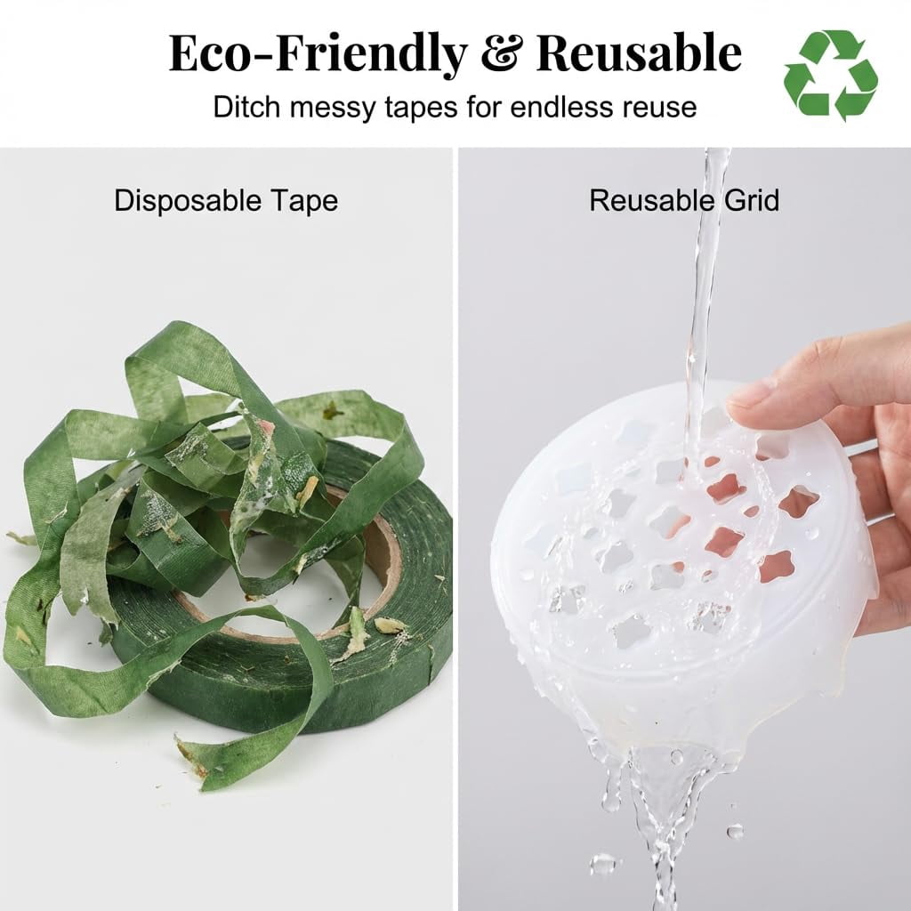 Silicone Flower Arrangement Grid, 2026 Flexible Floral Stem Holder for Vases – Waterproof Reusable Flower Frog for Easy DIY Bouquets(6PCS)