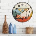 thumbnail image 3 of Yayeee Wall Clock Battery Operated 9.5" Silent Quartz Non-Ticking for Living Room Decor, Beige Glasses, 3 of 8