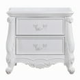 thumbnail image 2 of Maver Nightstand with 2 Drawers Scrolled Details, 32 Inch White Wood, 2 of 6