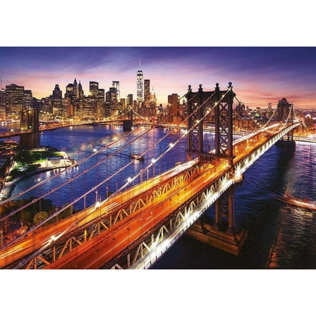Educa - Manhattan at Sunset - 3000 Piece Jigsaw Puzzle - Puzzle Glue Included - Completed Image Measures 47.25" x 33.5" - Ages 14  (18508)