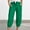Green, variant on Womens Solid Color Cropped Pants Cuffed Ankle with Pockets Relaxed Casual Everyday Outdoor Wear