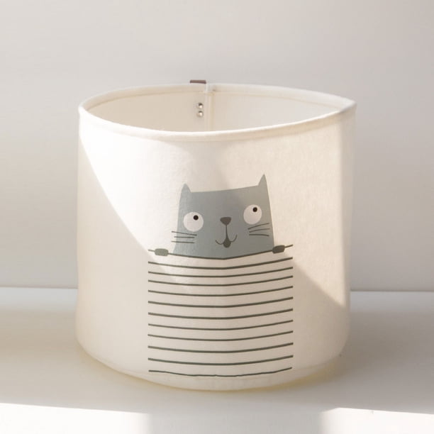CHAO Cesta de almacenamiento de muñecos de gato de 30x35cm, cesta de almacenamiento de fieltro, cesta de almacenamiento de juguetes de gran capacidad, cesta para la ropa sucia, cesta para la ropa suci