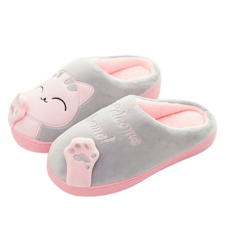 

Unisex Cute Animal Couples Slippers Winter Warm Memory Foam Cotton Home Slippers with Anti-Skid Rubber Sole Soft Plush Fleece Slip on House Slippers for Women Mens Indoor Outdoor Shoes