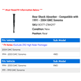 thumbnail image 2 of Rear Shock Absorber - Compatible with 1991 - 2004 GMC Sonoma 1992 1993 1994 1995 1996 1997 1998 1999 2000 2001 2002 2003, 2 of 2