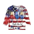 thumbnail image 5 of BRGZLK Kids Independence Day Patriotic Top USA Flag Printed 3/4 Sleeve Round Neck Pullover Bottoming Shirt For Middle And Large Children's Boys And Girls Multicolor 3-4 Years, 5 of 5