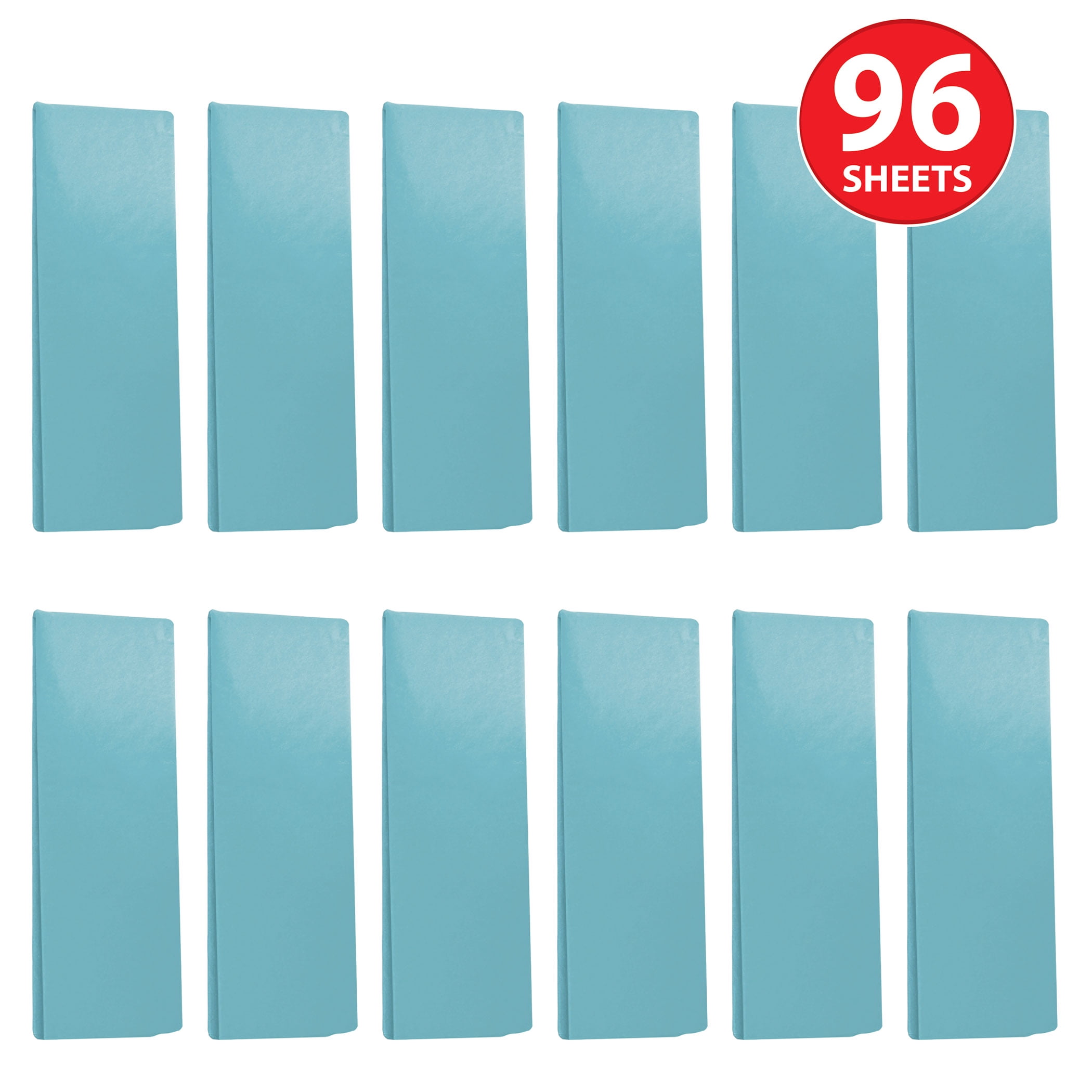 Light Blue Tissue Paper Sheets, 20" x 20", Pack of 96 Sheets