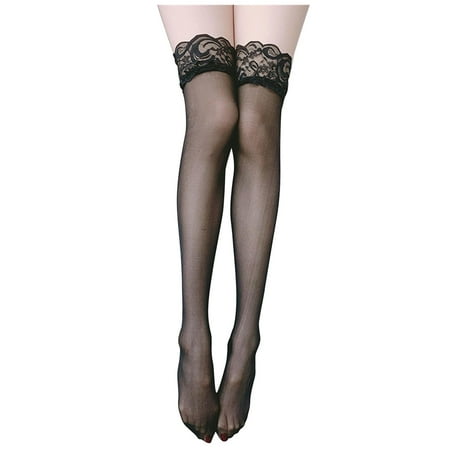 

Women Extra Long Satin Lace Thigh High Lingerie Stockings Over The Knee High Socks