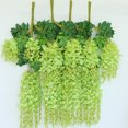 thumbnail image 1 of Decoración de boda flores flores artificiales decoración de sala de estar flor de frijol flor de plástico vid hoja verde ratán flor de glicina verde, 1 of 2