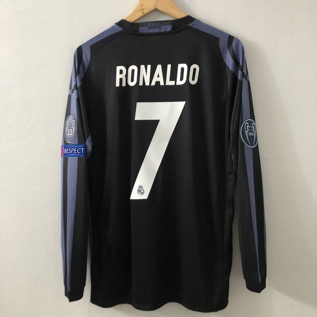 16 17 Real Madrid Tercera Camisetas De Fútbol RONALDO BALE Manga Corta/Larga Camisas Tailandia Hombres Gao Jiahui unisex