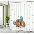 thumbnail image 5 of Ambesonne Moose Shower Curtain, Retro Antlers Animal Art, 69"Wx75"L, Multicolor, 5 of 5
