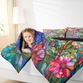 thumbnail image 4 of Feelyou Boho Dragonfly Kid Queen Comforter Set, Garden Flower Floral Bedding Set, 3pcs, 4 of 8